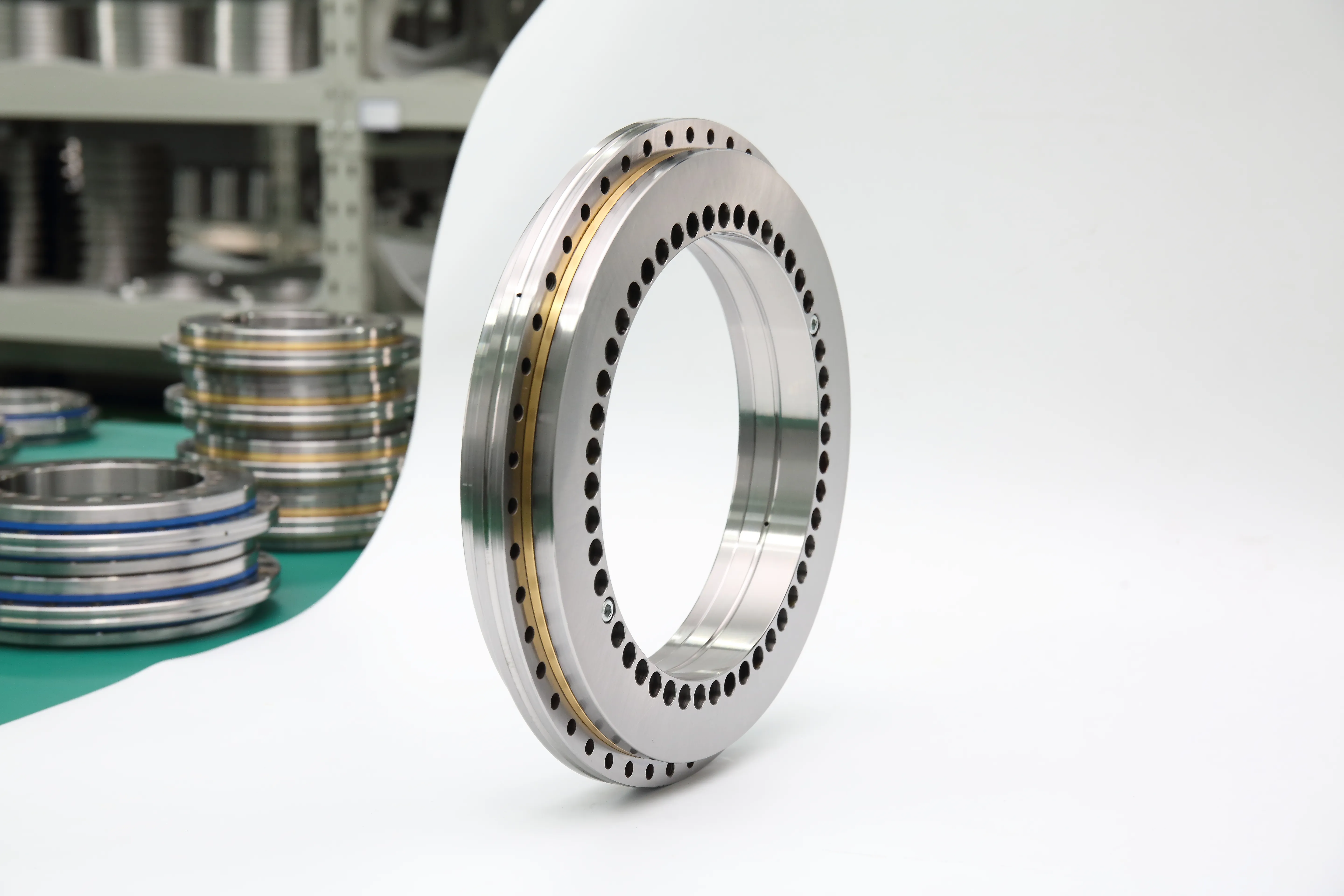 Application of high-precision YRT rotary table bearings in fully automatic folding line machines.